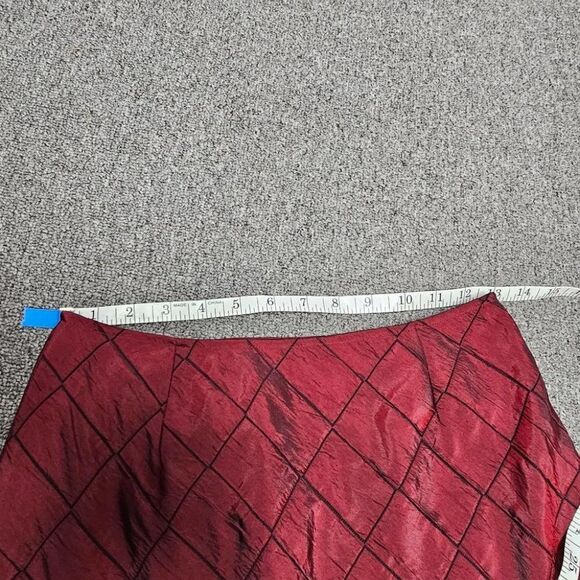 90's maxi skirt Gothy Vampy Victorian Size 6 Black and Red Quilted A-line - Picture 3 of 8